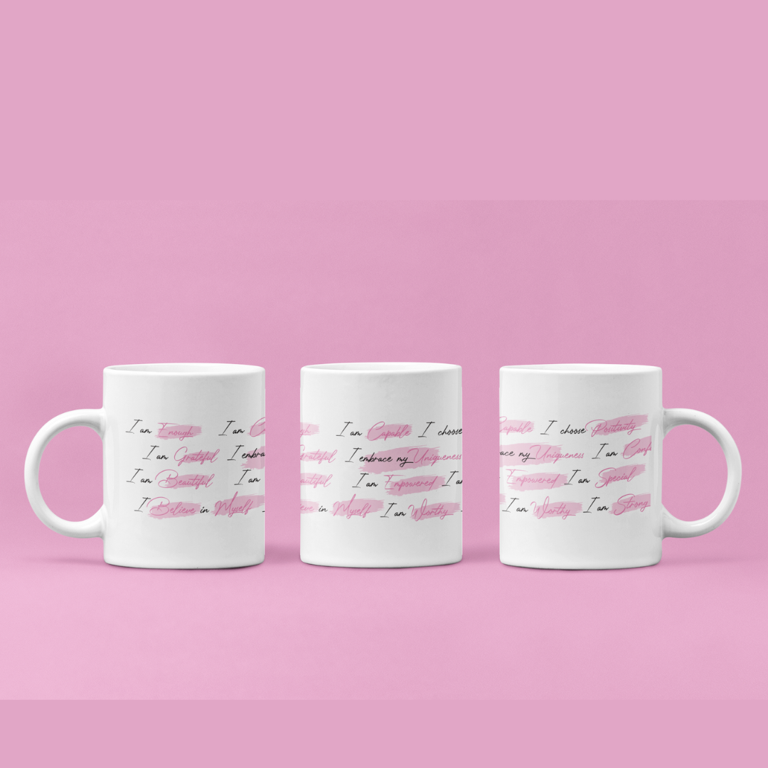 11 oz ceramic mug with positive affirmations daily encouragement by HeartSwapz
