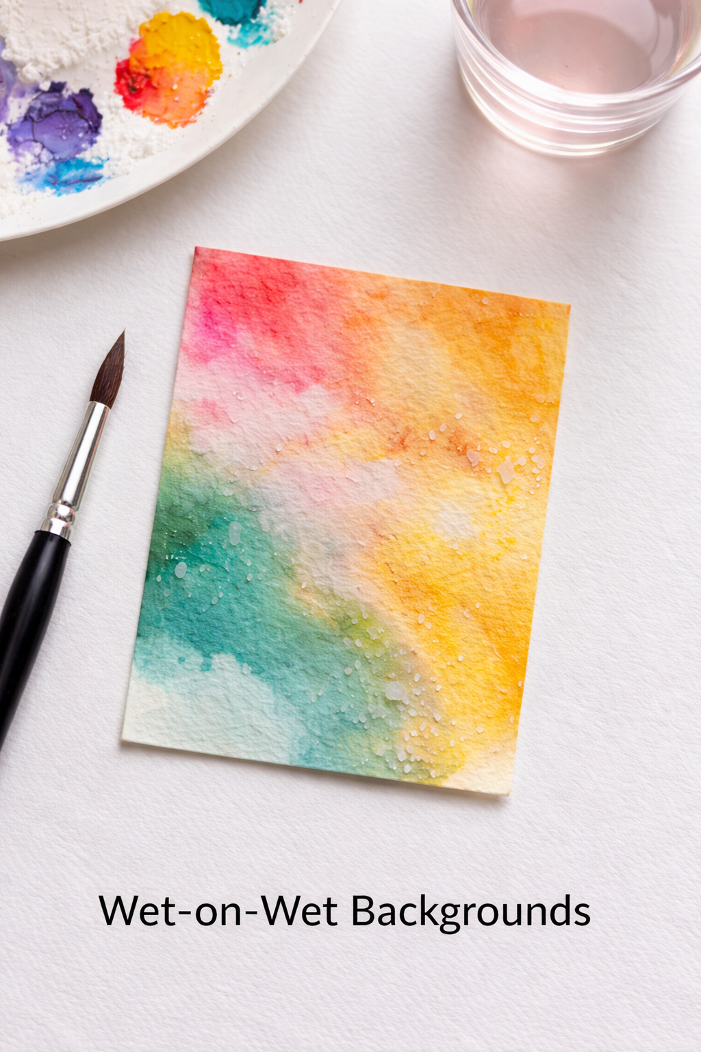 Wet-on-wet watercolor technique on a 2.5 x 3.5 inch ATC card